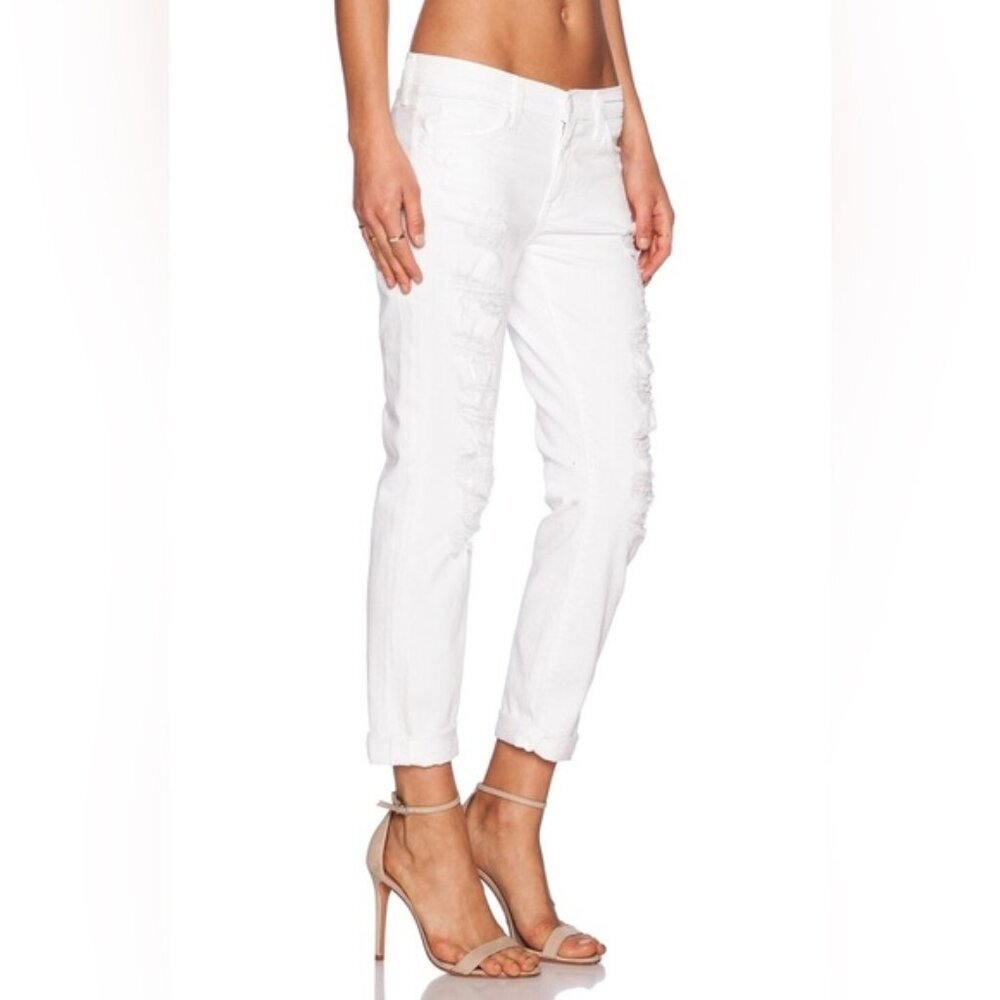 REVOLVE Current Elliott White Jeans Boyfriend Straight leg 26 Neutral Minimalist